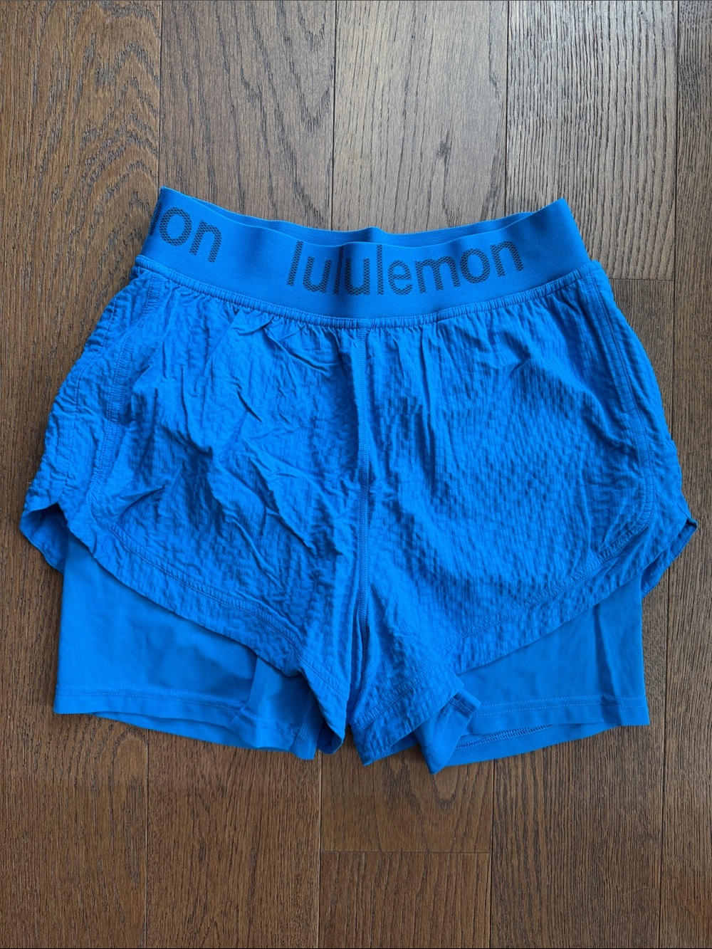 lululemon athletica Women's Electric Blue Two-Layer Running Shorts